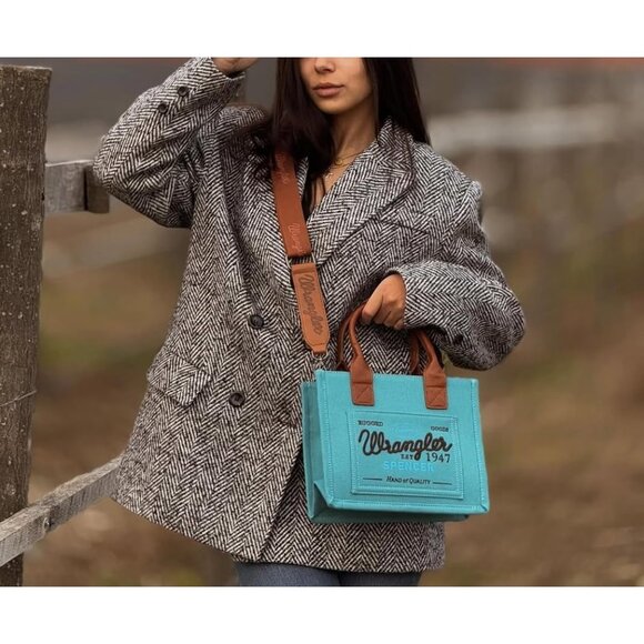 Wrangler Tote Bag for Women Retro Canvas Top Handle Purses and Handbags - Picture 2 of 6